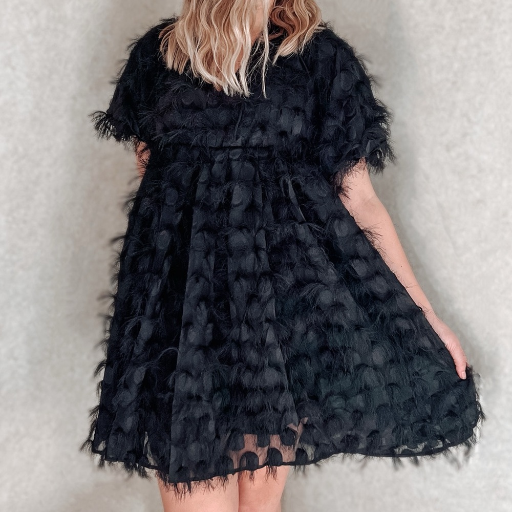 Black feather dress